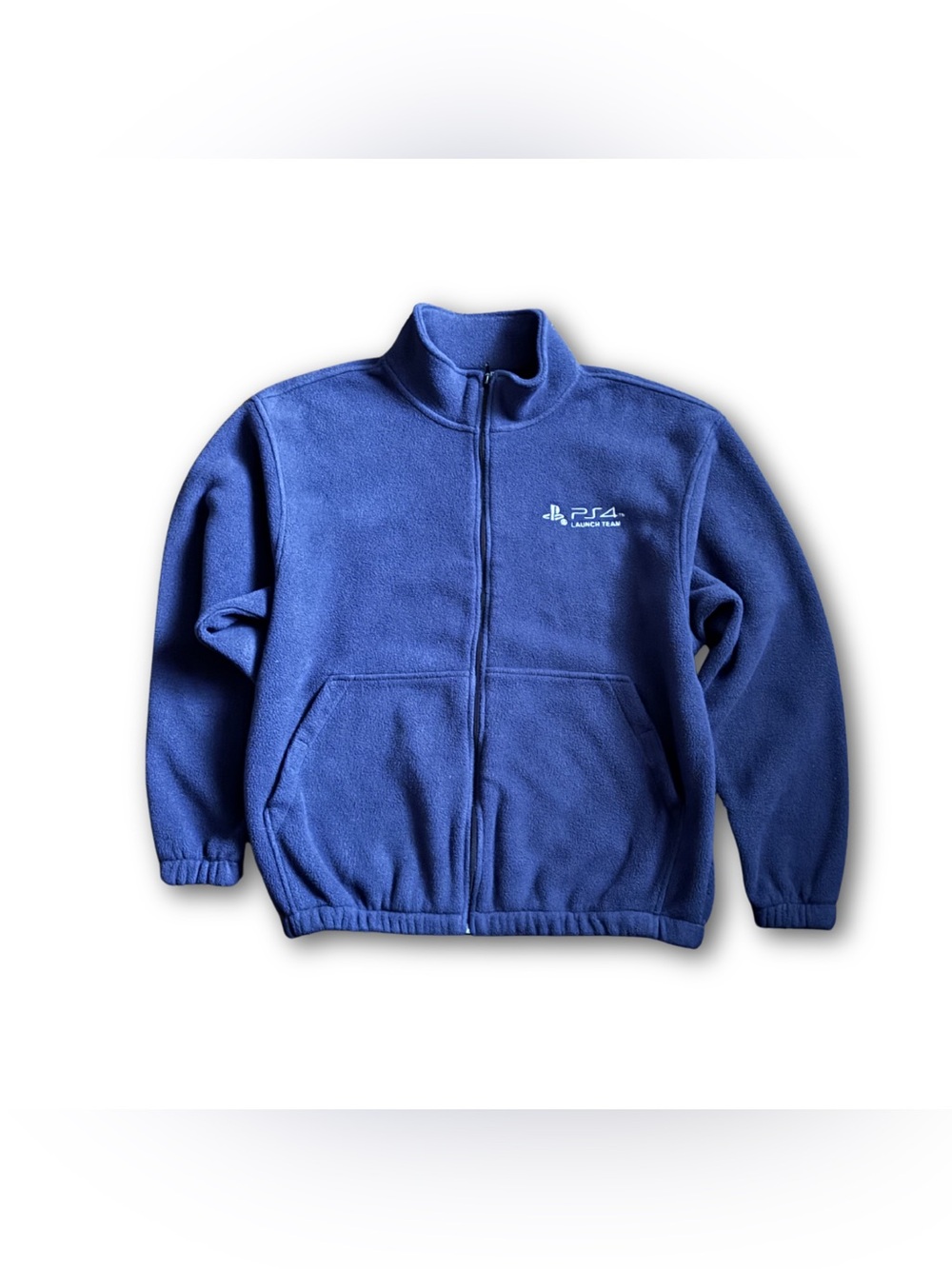 RARE Sony PlayStation Official Public Relations Mens Medium Blue Fleece Jacket